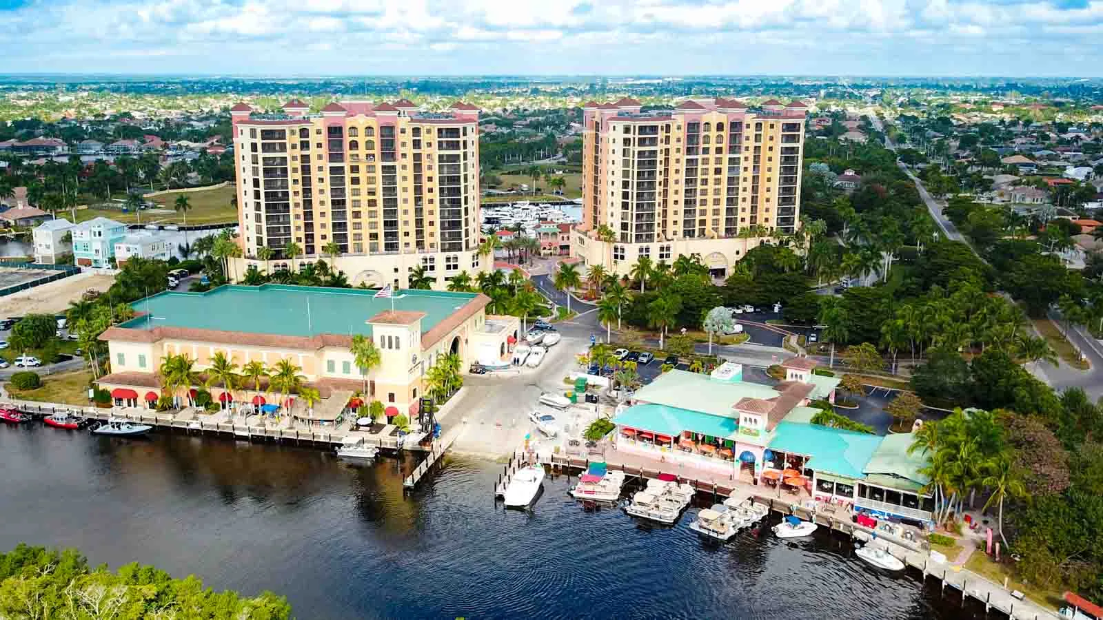 Cape Harbour waterfront in Cape Coral, FL